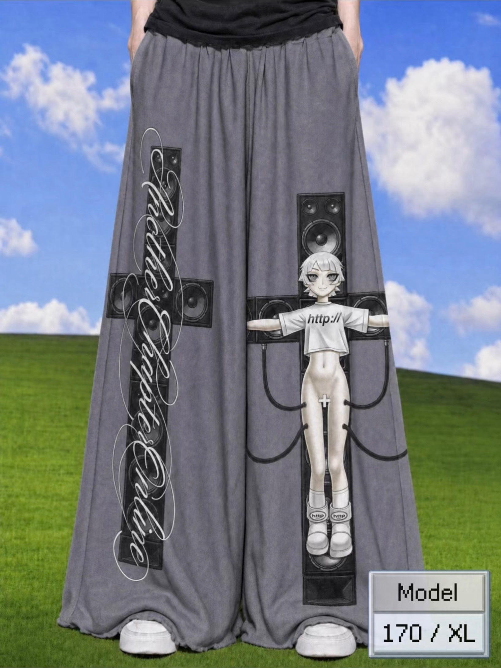 @smilefor0nce collab pants (gray) — photo 3